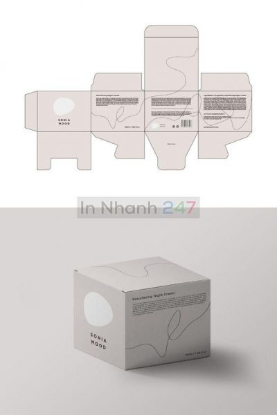 Mẫu thiết kế hộp mỹ phẩm hình vuông