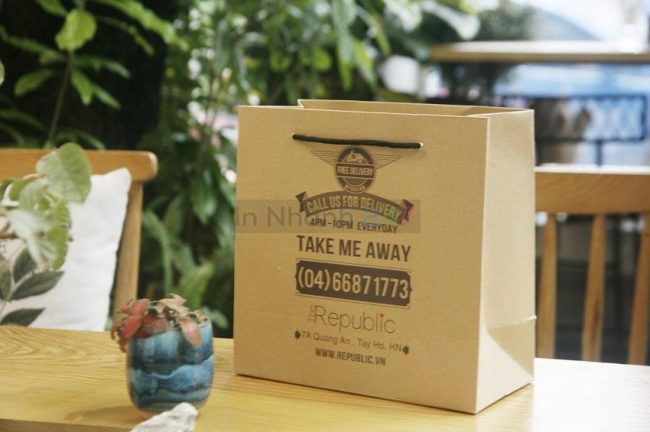 Mẫu túi giấy Kraft đựng đồ uống